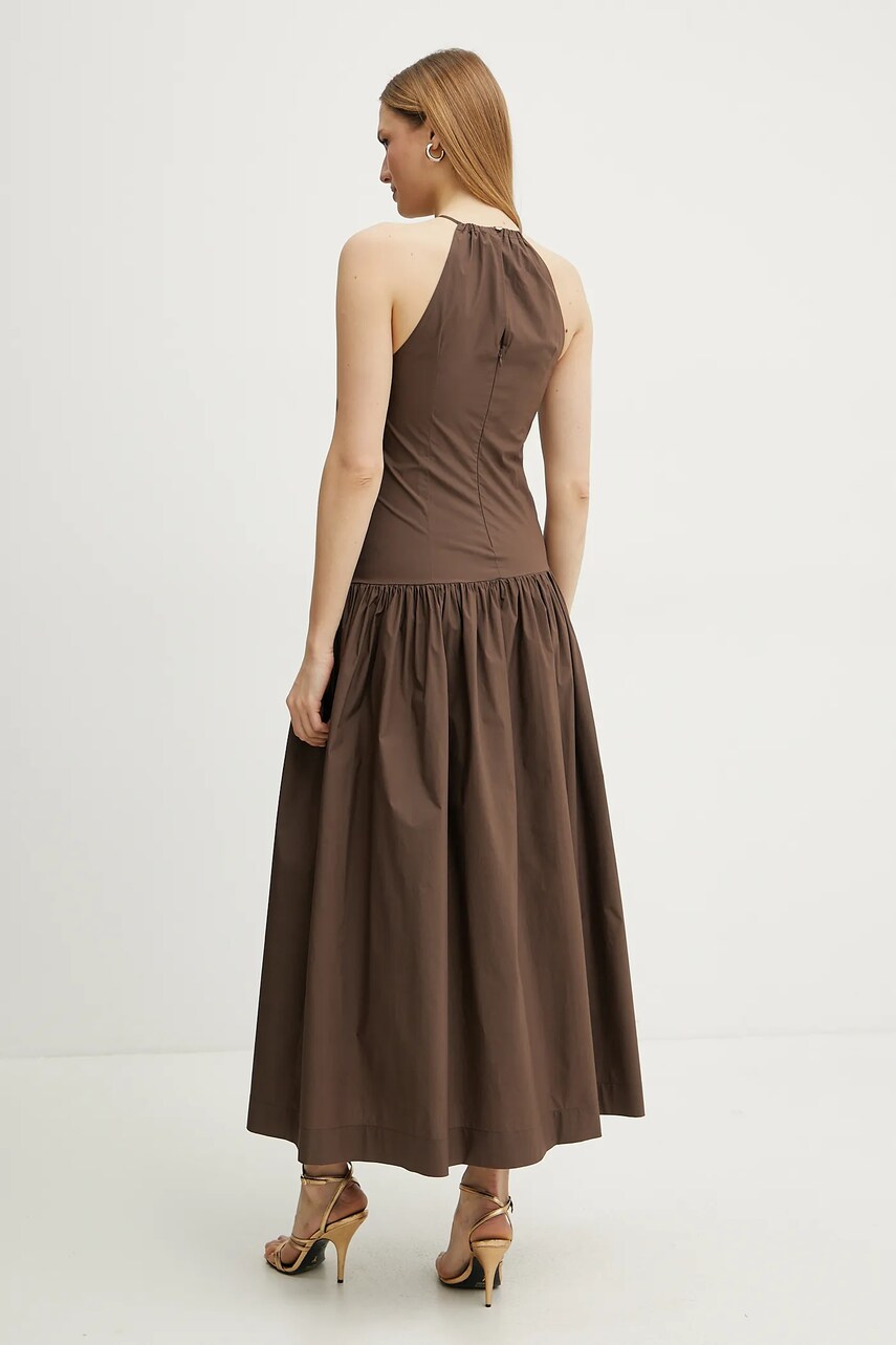 Сукня Patrizia Pepe колір коричневий maxi розкльошена 2A2949 A570