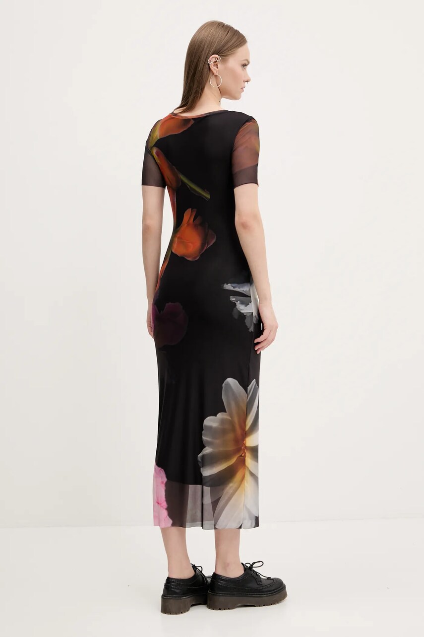Сукня Desigual ROTERDAM колір чорний maxi облягаюча 25SWVK12