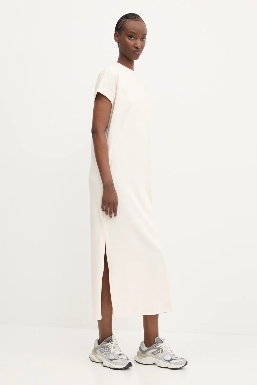 Бавовняна сукня Hugo Blue колір бежевий maxi oversize 50540389