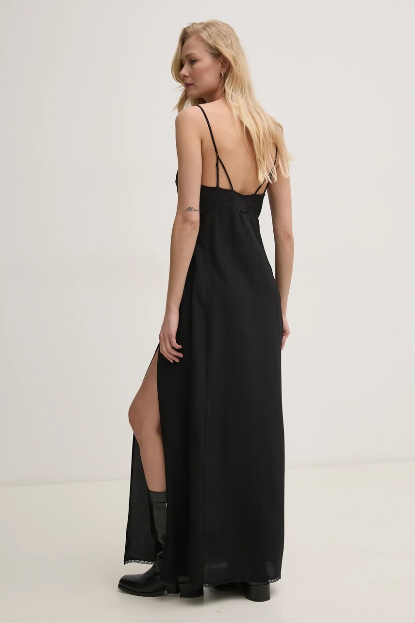 Шовкова сукня ZADIG&VOLTAIRE колір чорний maxi розкльошена WWDR02529