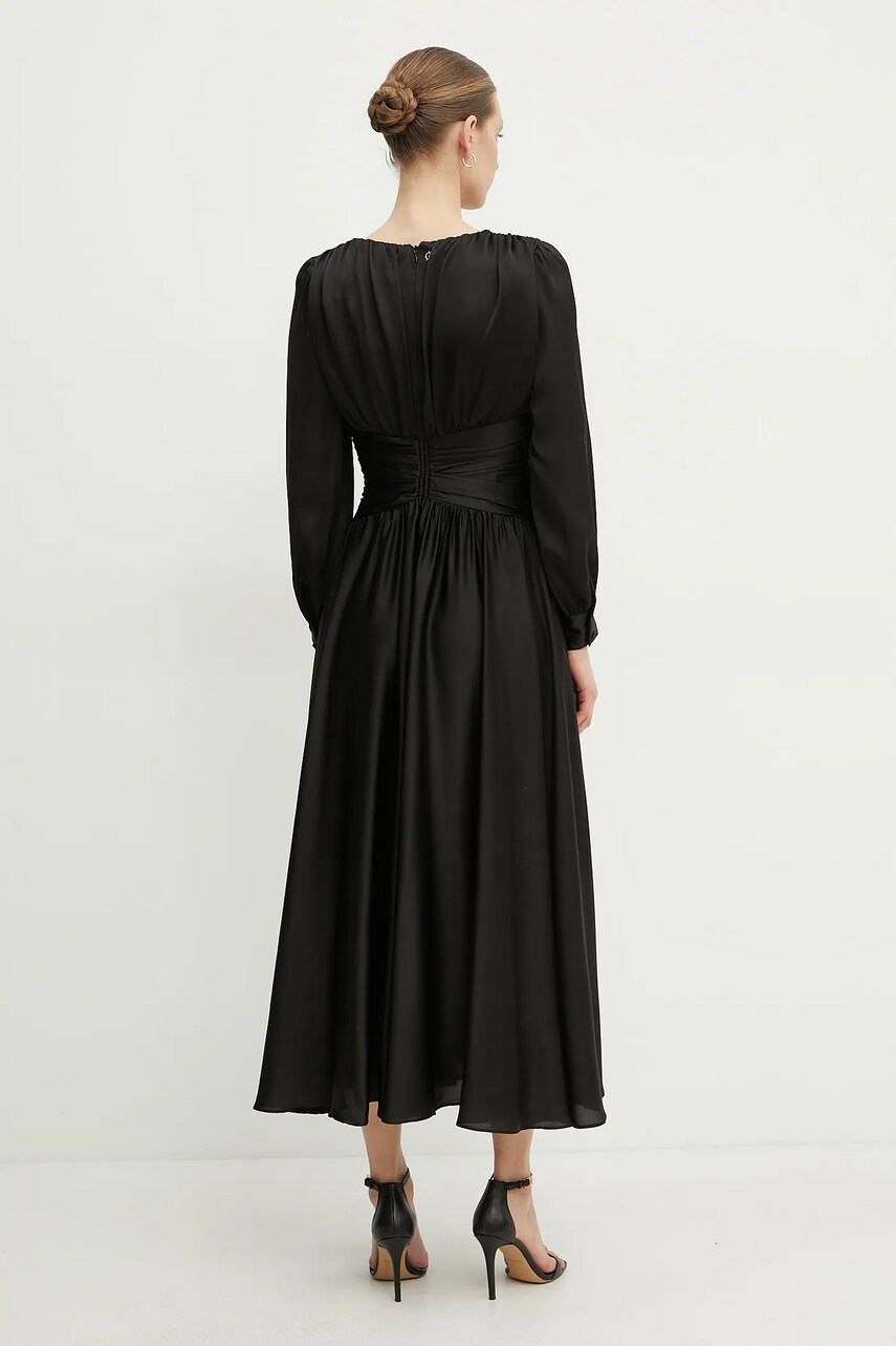 Сукня Guess HELENE колір чорний maxi розкльошена W5PK1X WD8G2