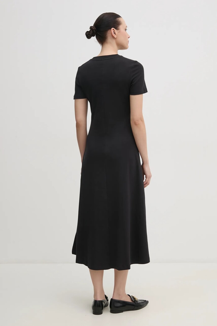 Бавовняна сукня Tommy Hilfiger колір чорний midi розкльошена WW0WW44547