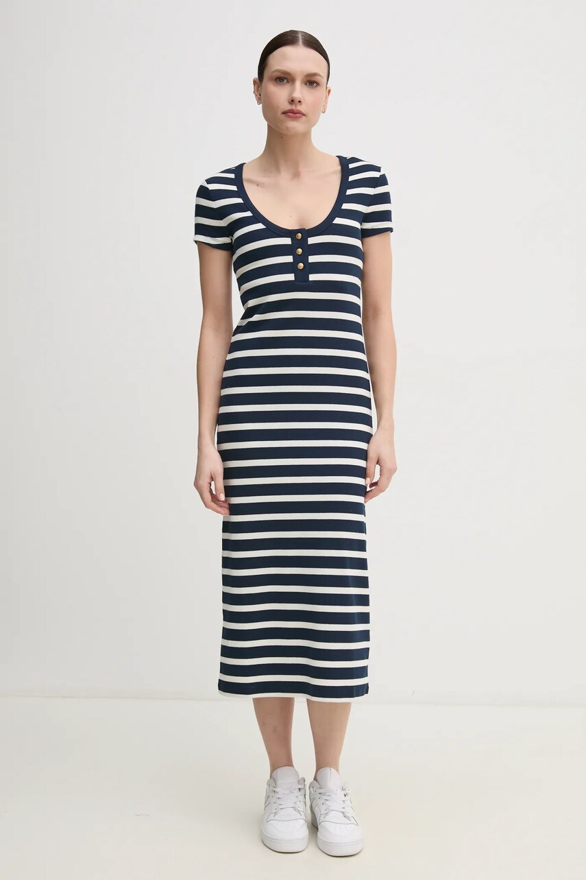 Сукня Tommy Hilfiger колір синій midi облягаюча WW0WW43864