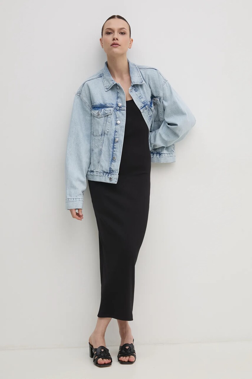 Сукня Calvin Klein Jeans колір чорний midi облягаюча J20J225263