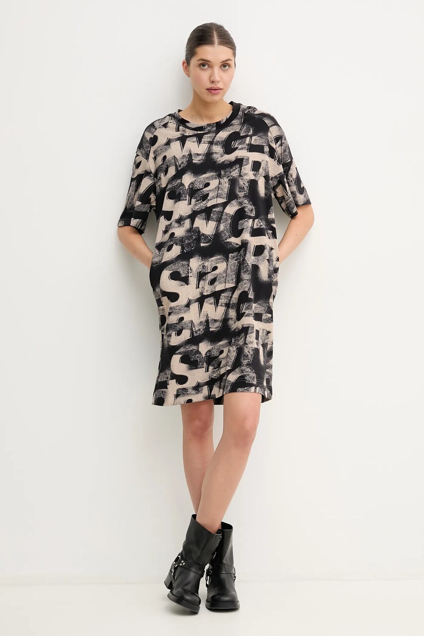 Бавовняна сукня G-Star Raw колір бежевий mini oversize D26082-D611