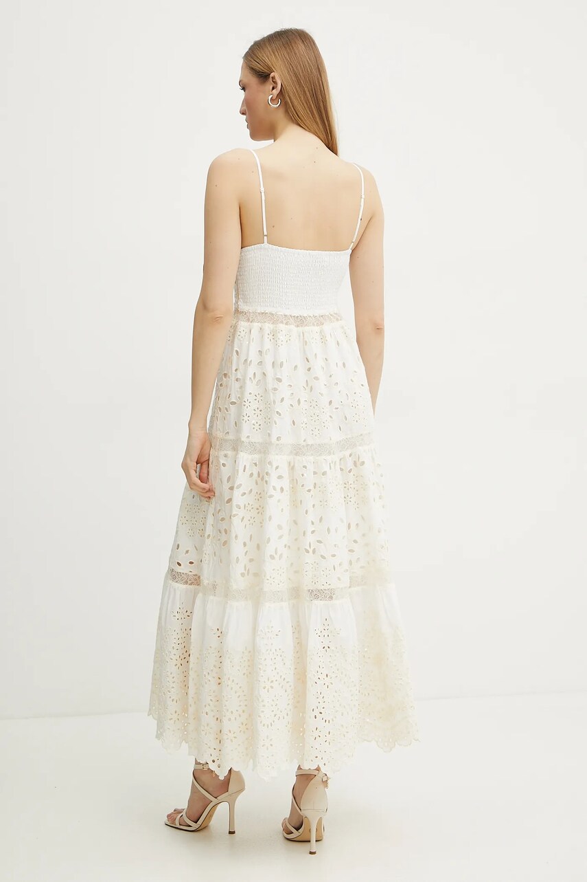 Бавовняна сукня Ermanno Scervino колір білий midi розкльошена 56TQ001EN3