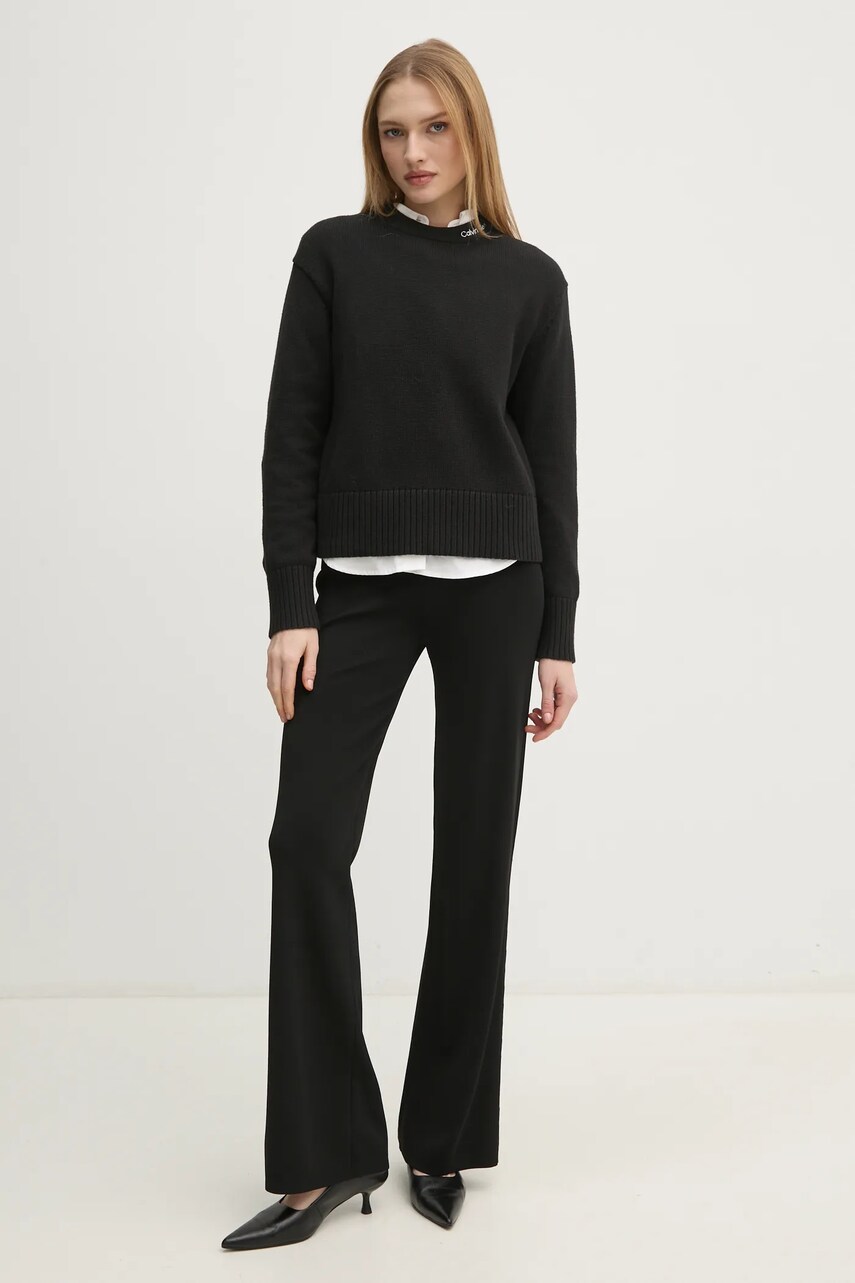 Светр з домішкою вовни Calvin Klein Jeans жіночий колір чорний  J20J225073