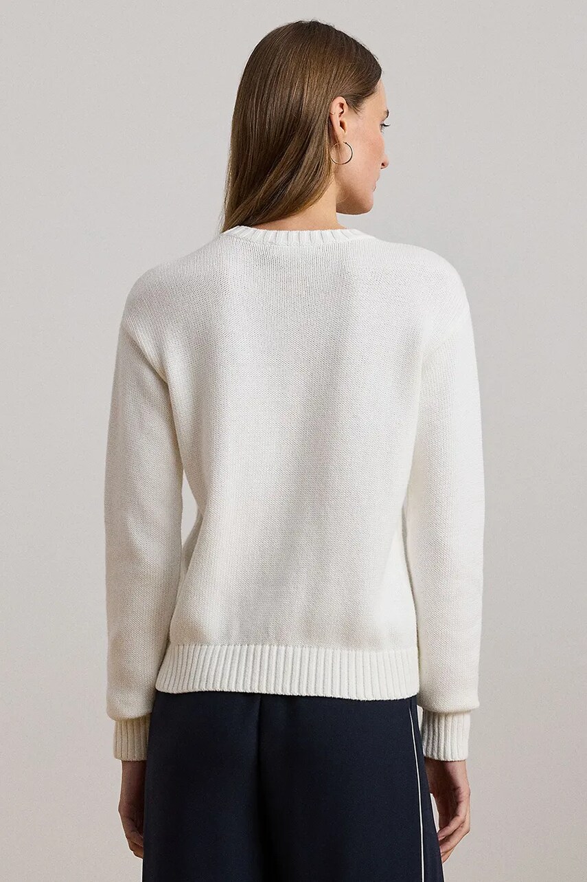 Бавовняний светр Lauren Ralph Lauren колір білий  200957565