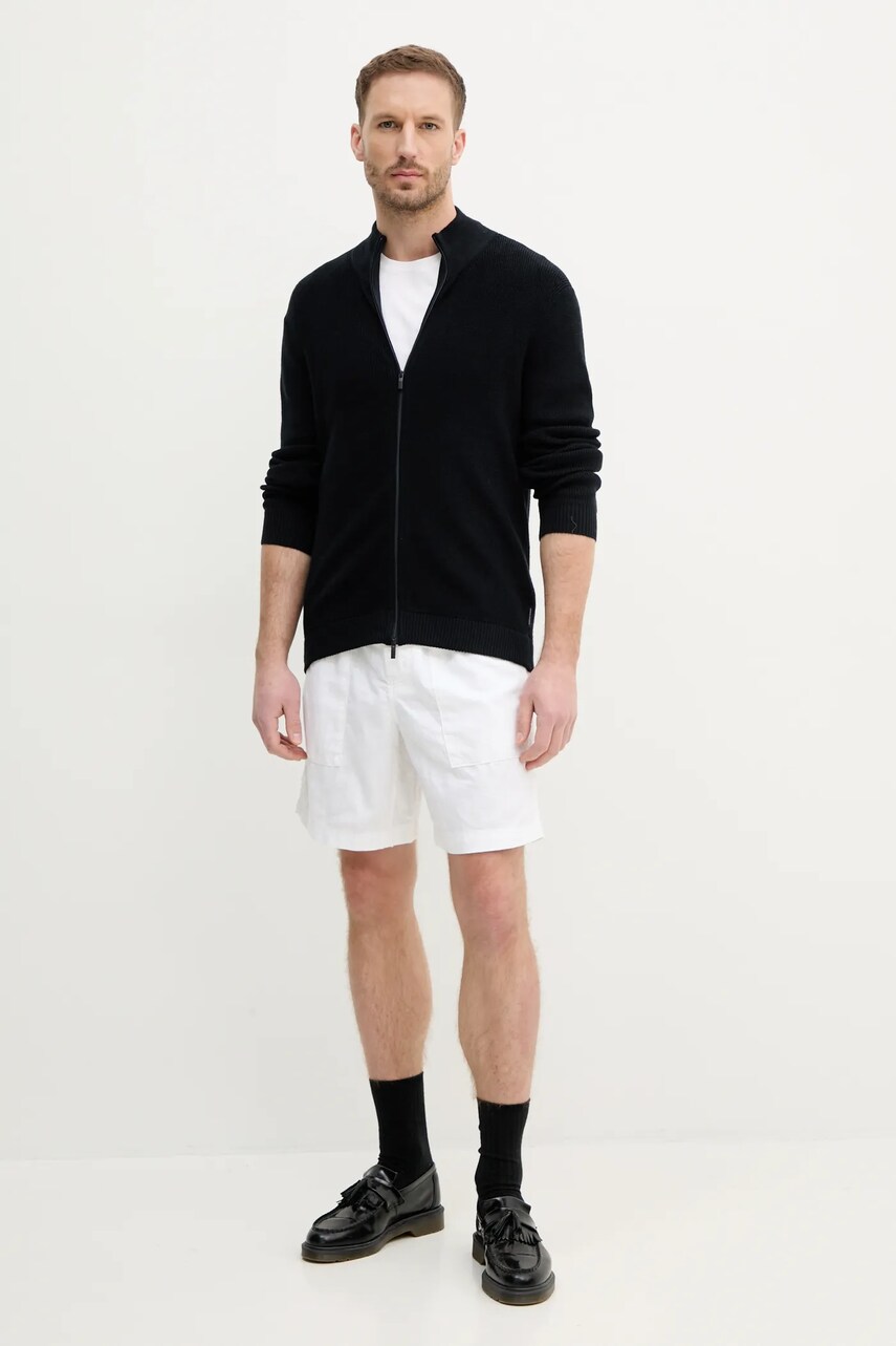 Светр з домішкою вовни Armani Exchange чоловічий колір синій XM000186 AF10348