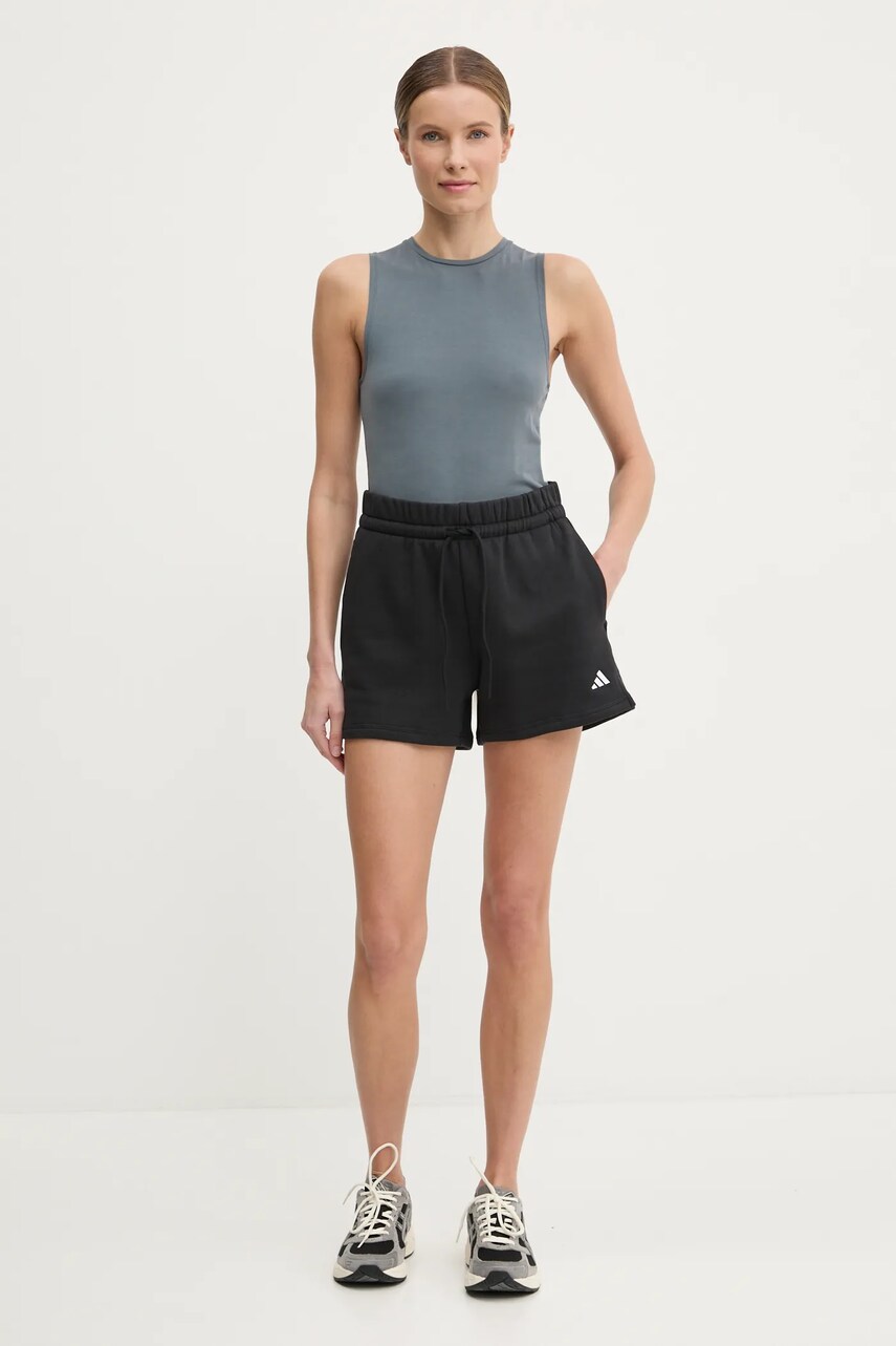 Шорти adidas Essentials жіночі колір чорний однотонні висока посадка JC5925