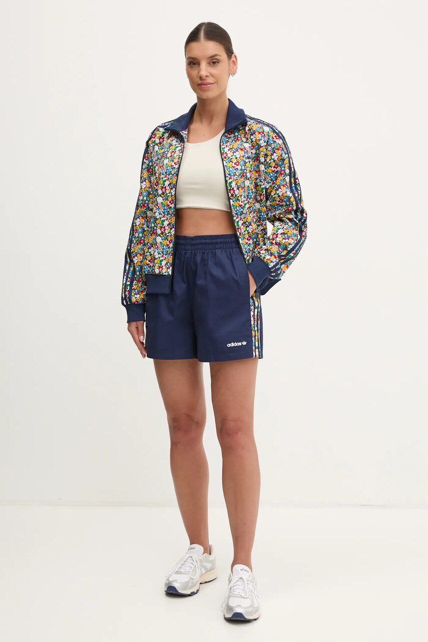 Шорти adidas Originals Liberty жіночі колір синій візерунок висока посадка JC7777