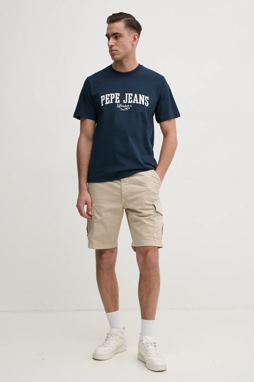 Шорти Pepe Jeans SEASONAL CARGO SHORT чоловічі колір бежевий PM801179