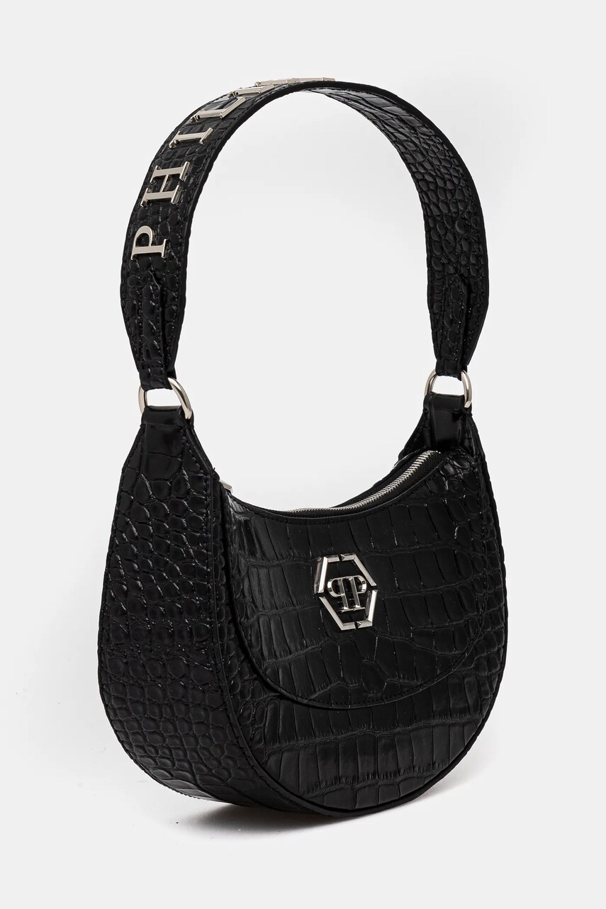 Шкіряна сумочка Philipp Plein колір чорний SAEA WBA2064 PLE010N