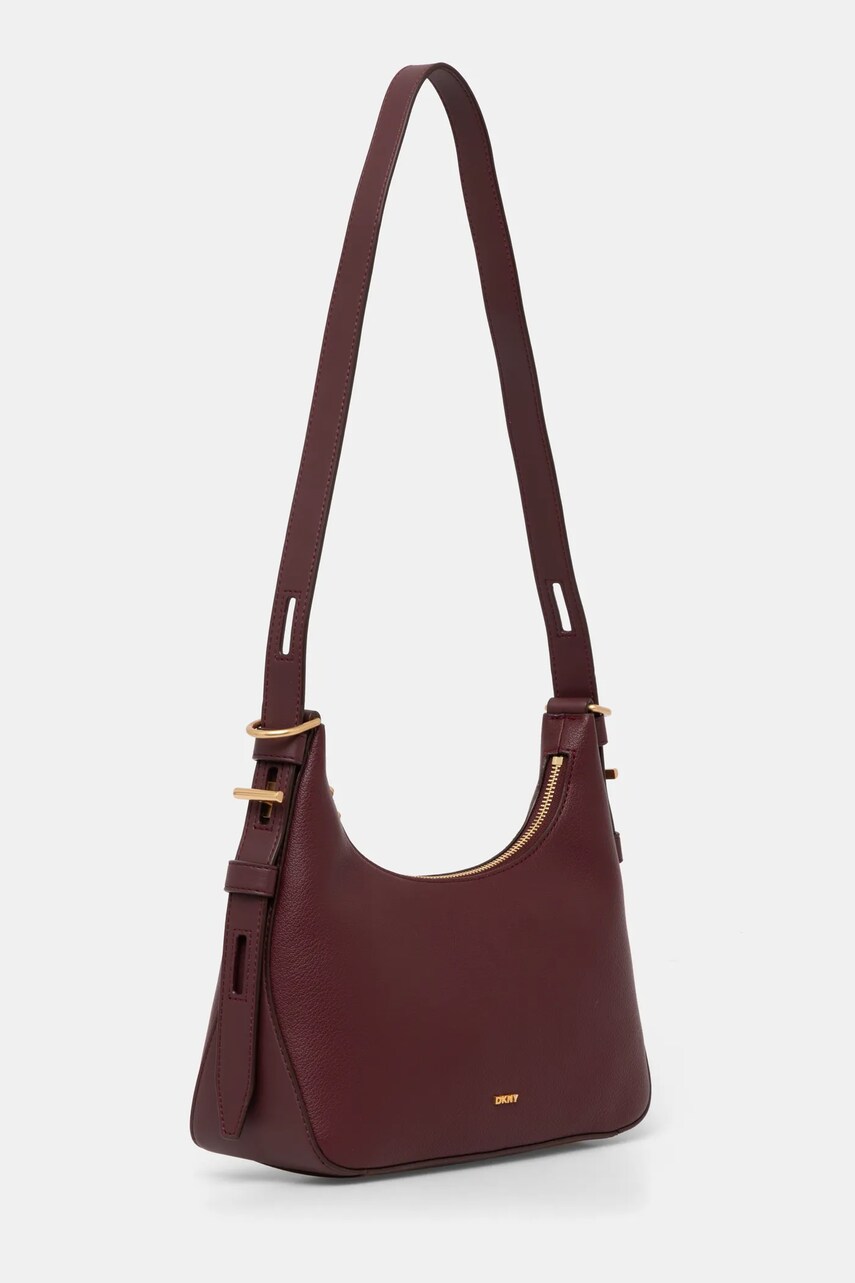 Шкіряна сумочка Dkny колір бордовий R44EAI65