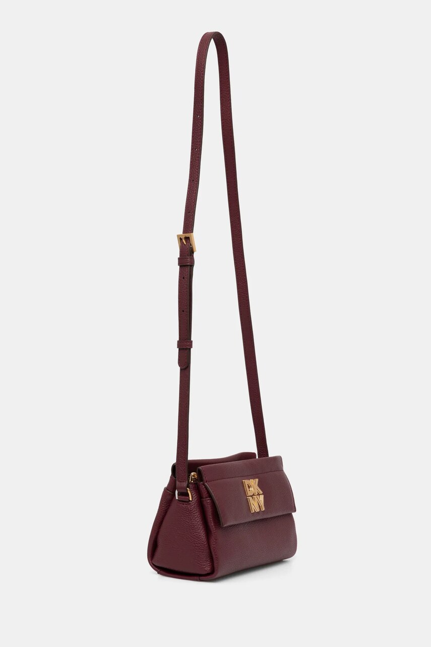 Шкіряна сумочка Dkny колір бордовий R44EAI71