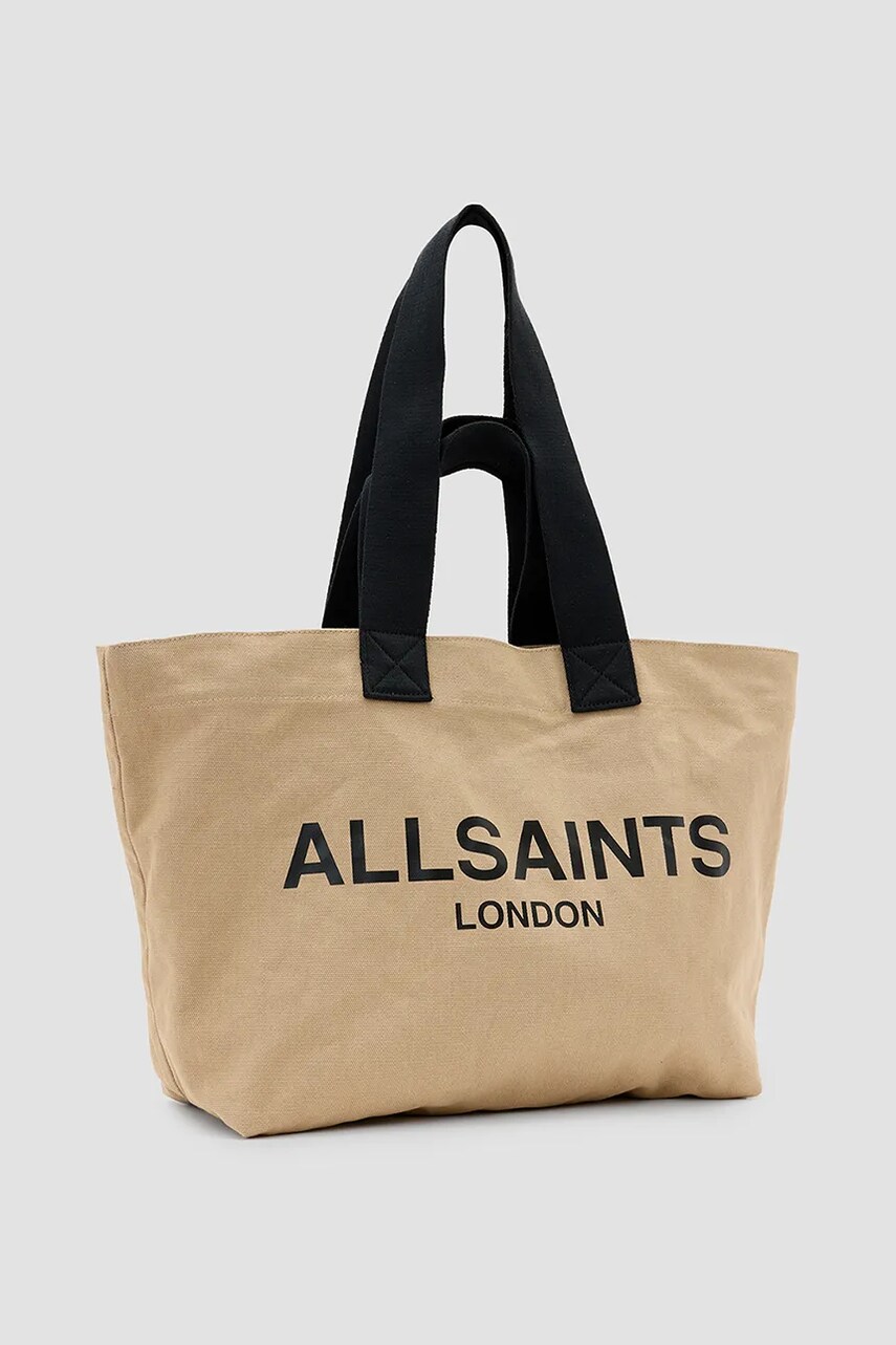 Бавовняна сумка AllSaints ALI колір бежевий W163XA