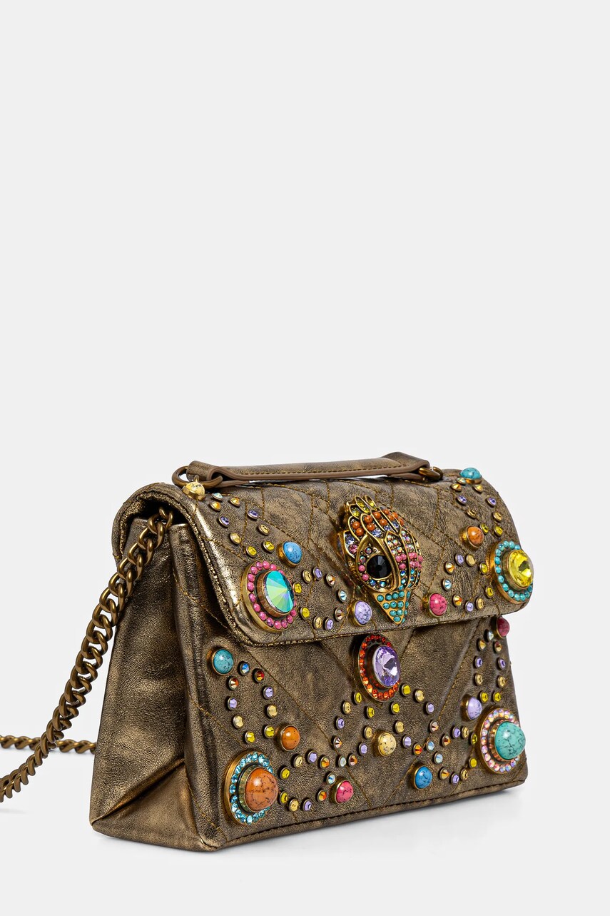 Шкіряна сумочка Kurt Geiger London KENSINGTON колір золотий 4373060109
