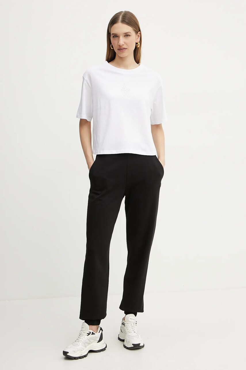 Бавовняна футболка Armani Exchange жіноча колір білий XW000102 AF10359