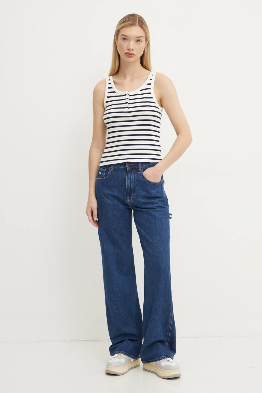 Топ Tommy Jeans жіночий колір синій DW0DW19492