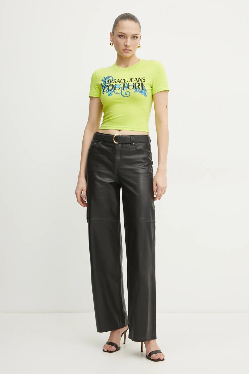 Футболка Versace Jeans Couture жіноча колір зелений 78HAHC05 CJ02C