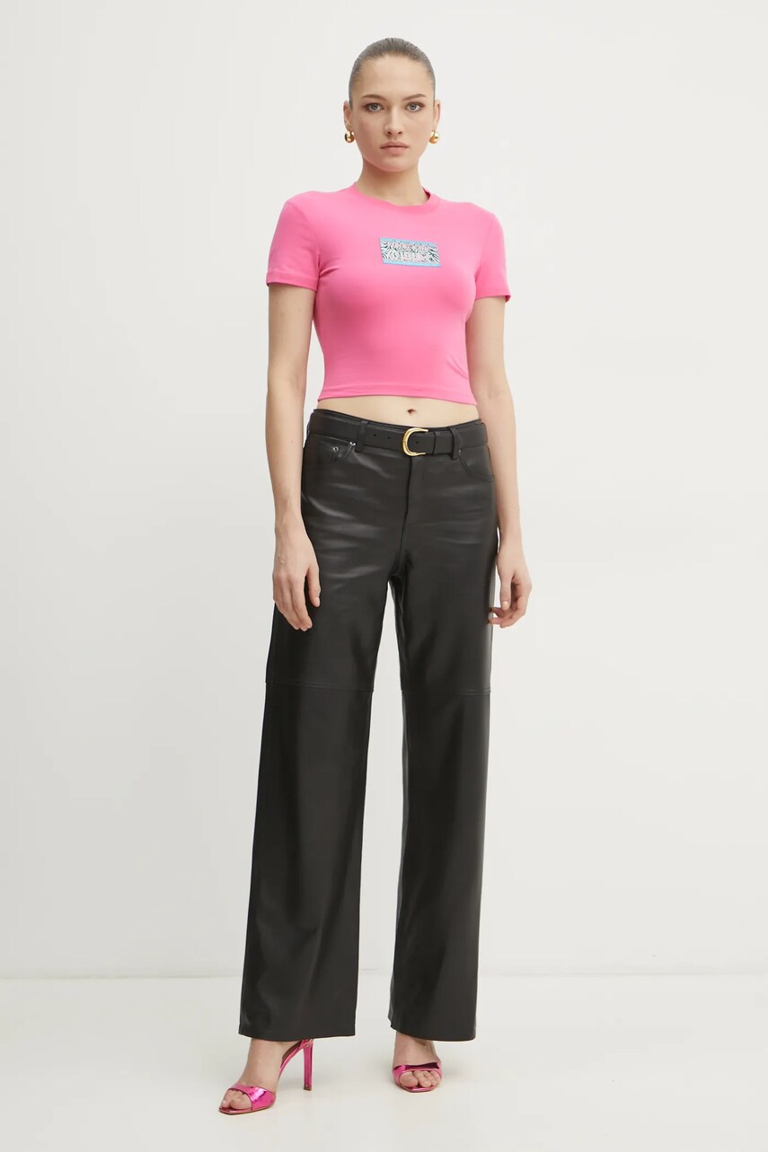 Футболка Versace Jeans Couture жіноча колір рожевий 78HAHC09 CJ02C