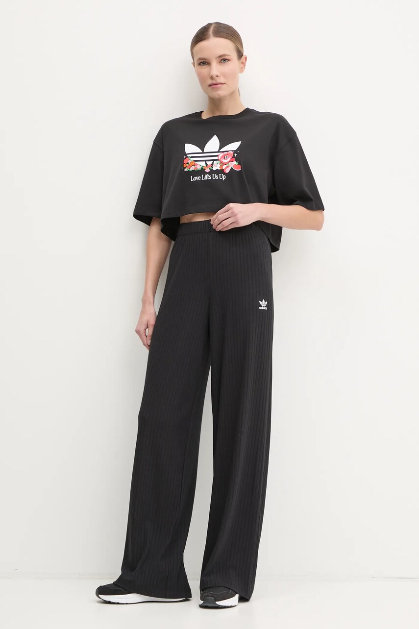Бавовняна футболка adidas Originals Nelson жіноча колір чорний JC8333