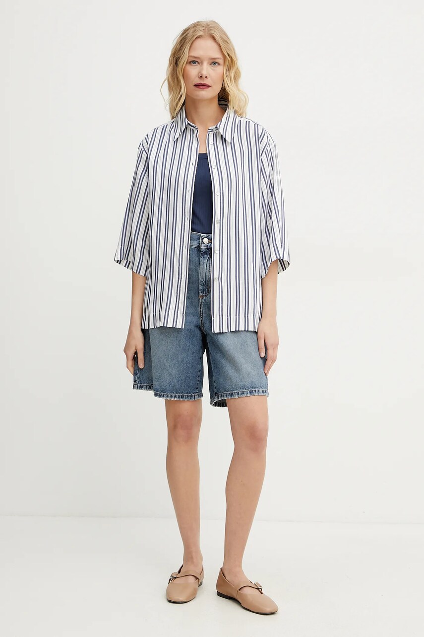 Бавовняний топ Weekend Max Mara колір синій 2515941022600