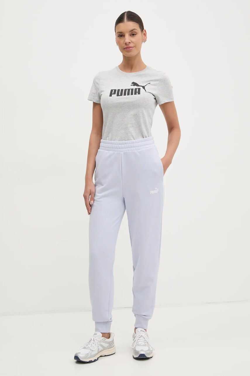 Бавовняна футболка Puma жіноча колір сірий 682370
