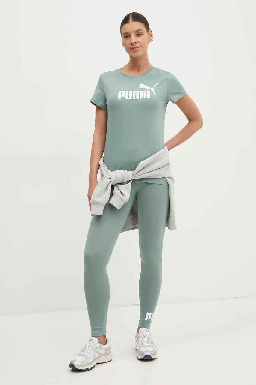 Бавовняна футболка Puma жіночий колір зелений 682371
