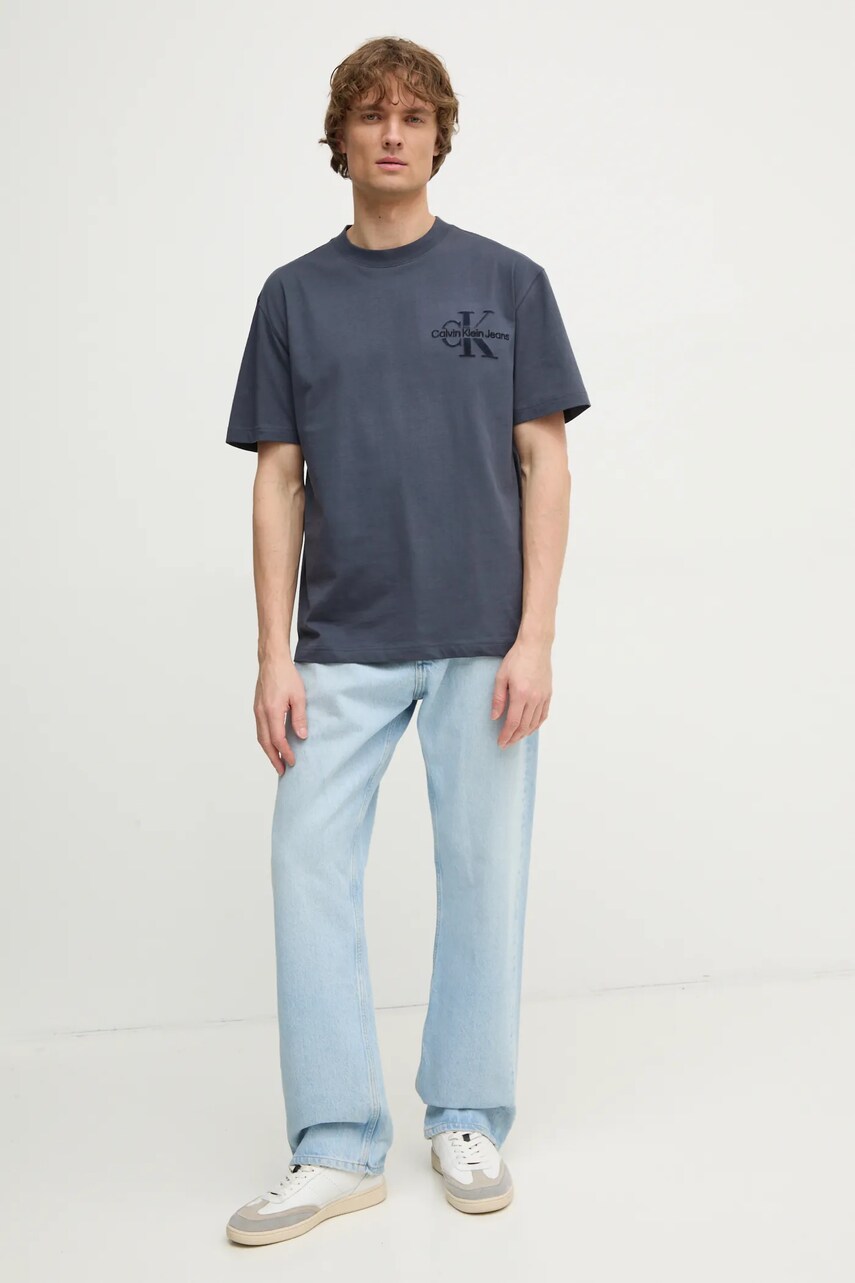 Бавовняна футболка Calvin Klein Jeans чоловіча з принтом J30J327107