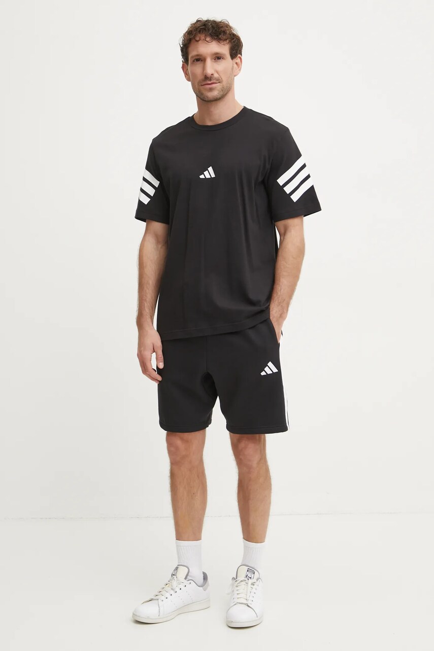 Бавовняна футболка adidas Future Icons чоловіча колір чорний з принтом JD4877