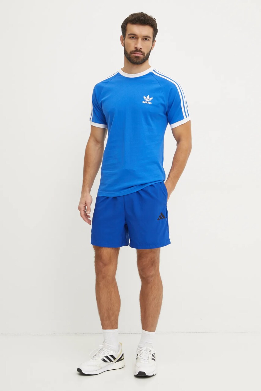 Бавовняна футболка adidas Originals 3-Stripes чоловіча колір фіолетовий візерунок JD2880