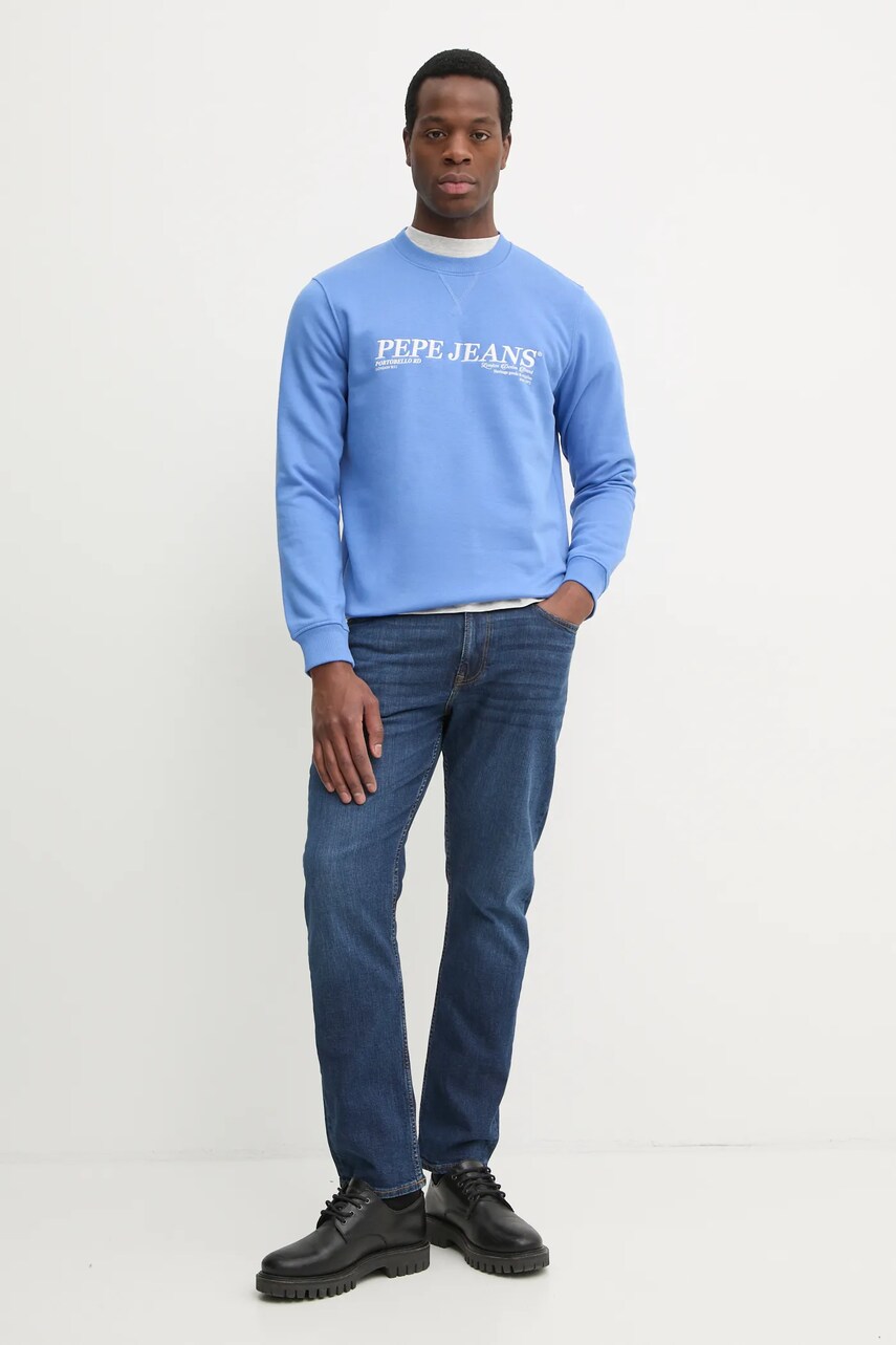 Бавовняна футболка Pepe Jeans DORIAN TEE чоловіча колір сірий з принтом PM509721