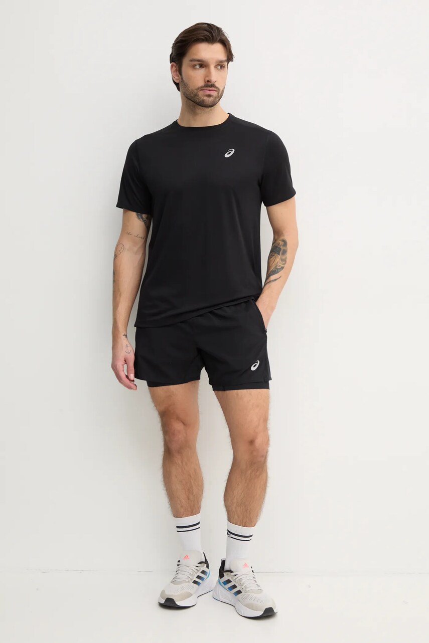 Бігова футболка Asics Core колір чорний однотонна 2011D221