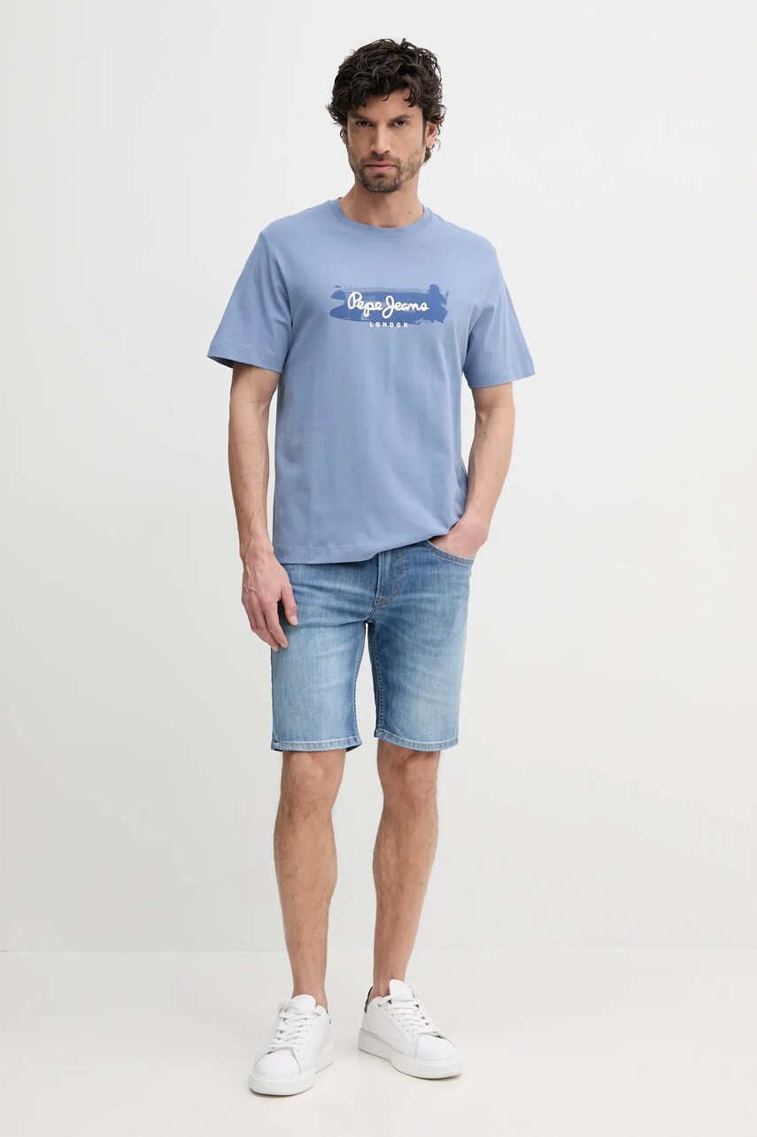 Бавовняна футболка Pepe Jeans PICTHON чоловіча з принтом PM509782