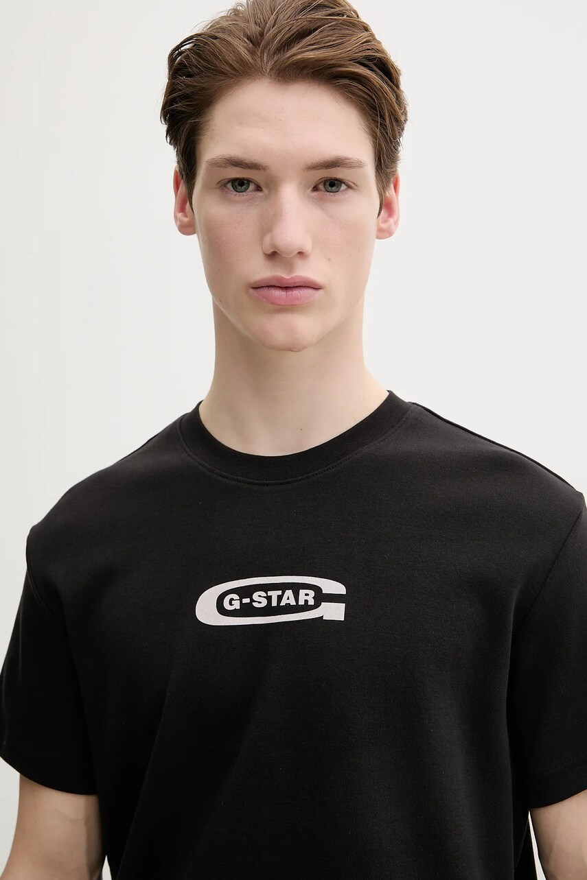 Бавовняна футболка G-Star Raw чоловіча колір чорний з принтом D25967-C812