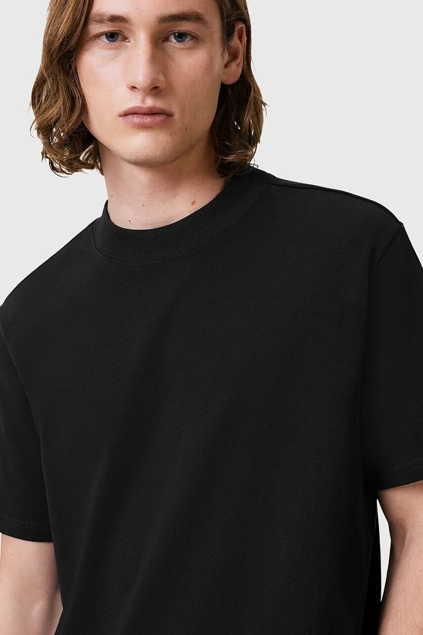 Бавовняна футболка AllSaints NERO чоловіча колір чорний однотонна M013JB