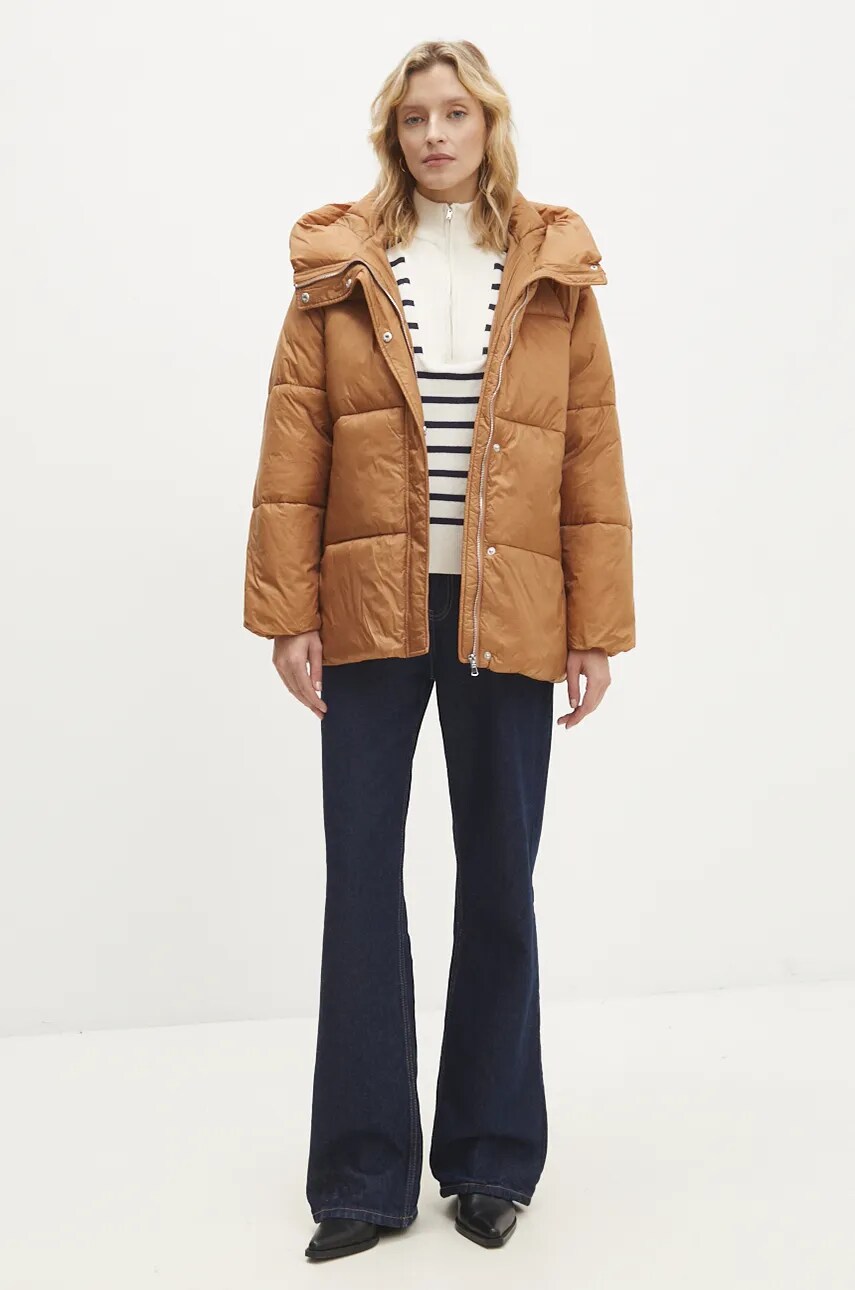 Куртка Answear Lab жіноча колір коричневий зимова oversize