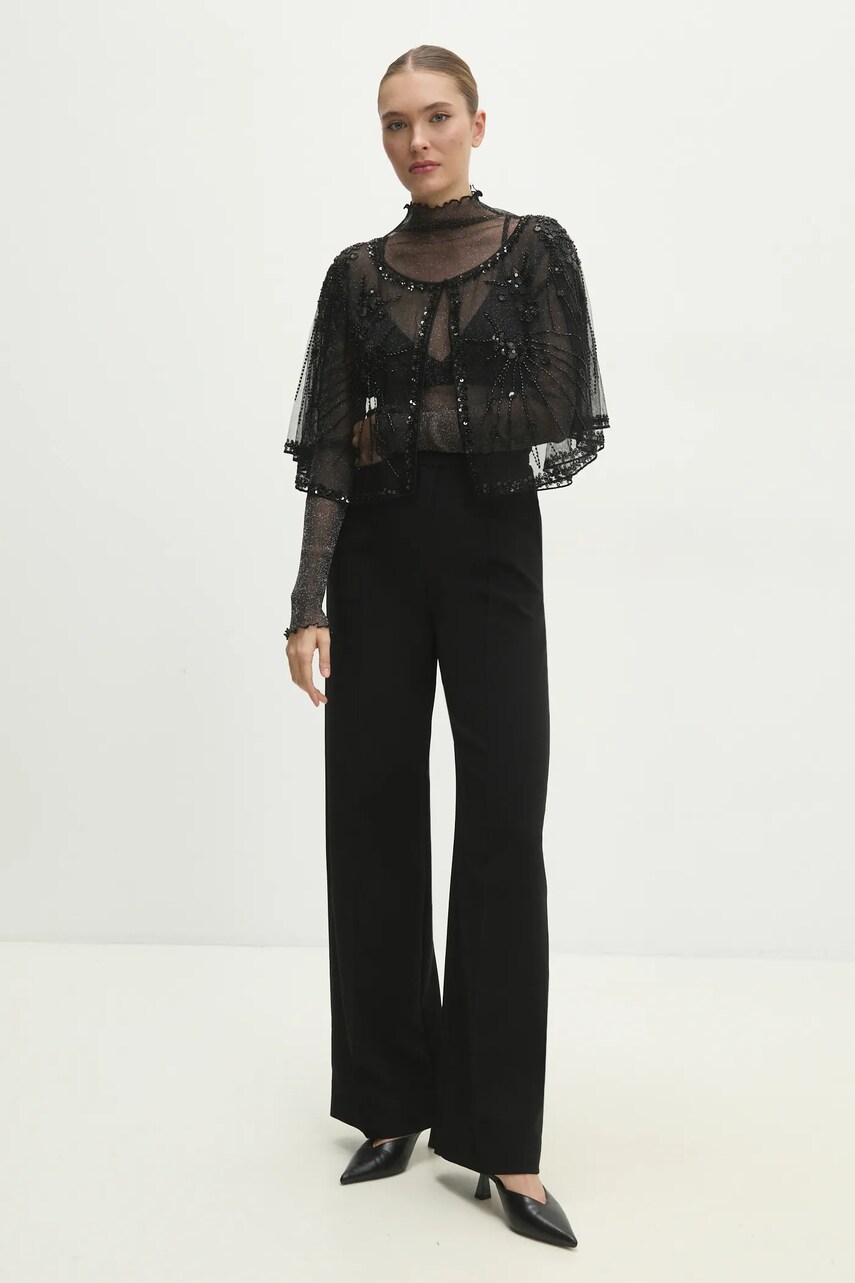 Накидка Answear Lab колір чорний oversize