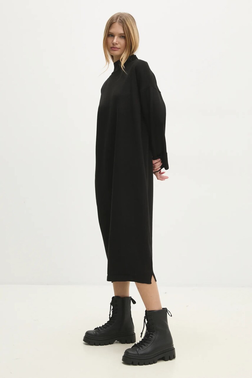 Вовняна сукня Answear Lab колір чорний midi oversize