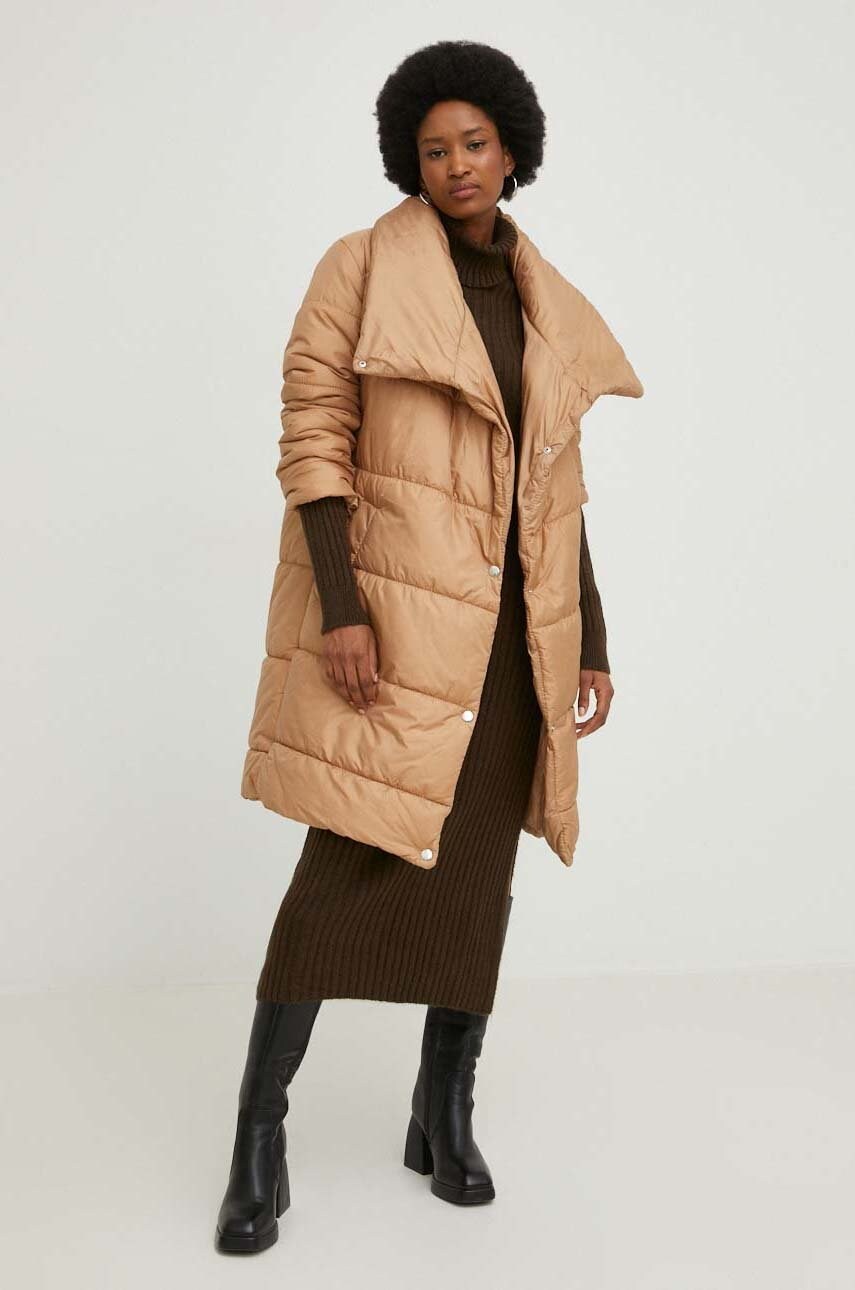 Куртка Answear Lab жіноча колір коричневий зимова oversize