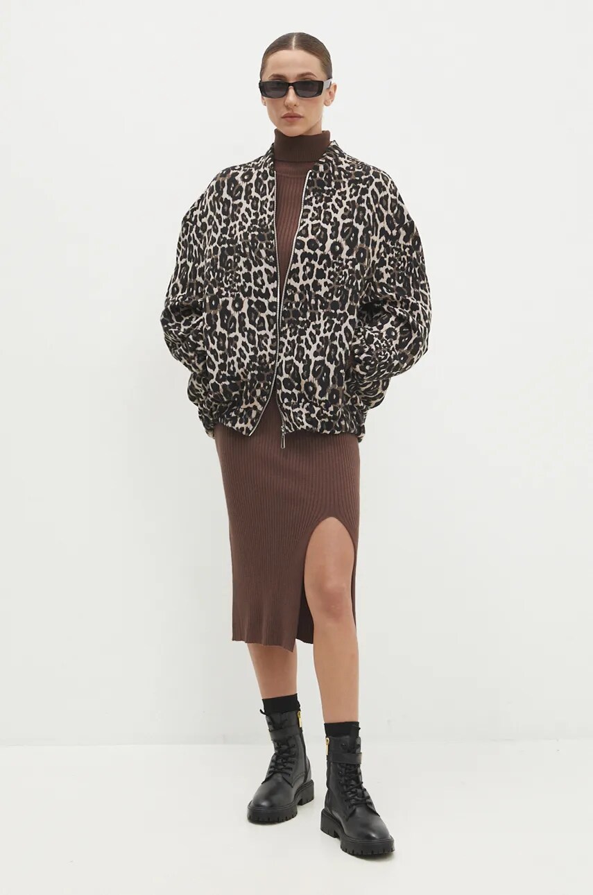 Куртка Answear Lab жіноча колір бежевий перехідна oversize