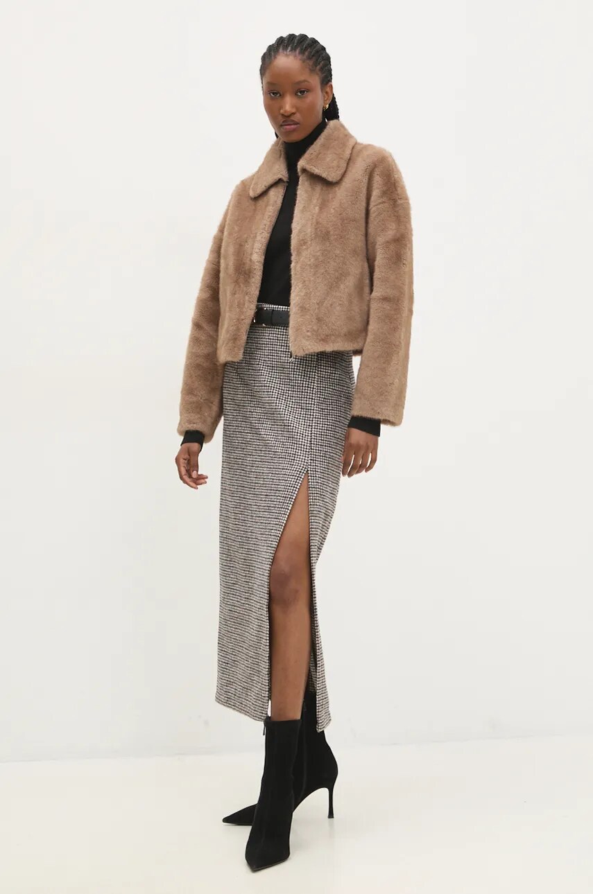 Куртка Answear Lab жіноча колір бежевий перехідна oversize