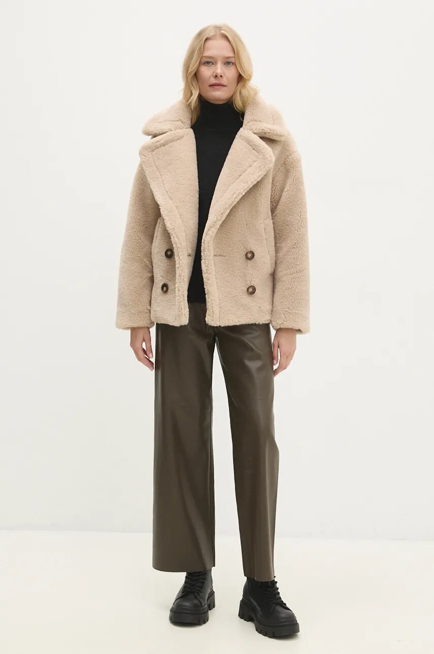 Куртка Answear Lab жіноча колір бежевий перехідна oversize