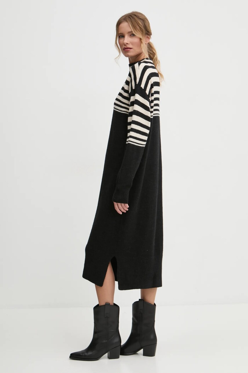 Сукня з домішкою вовни Answear Lab колір чорний maxi oversize