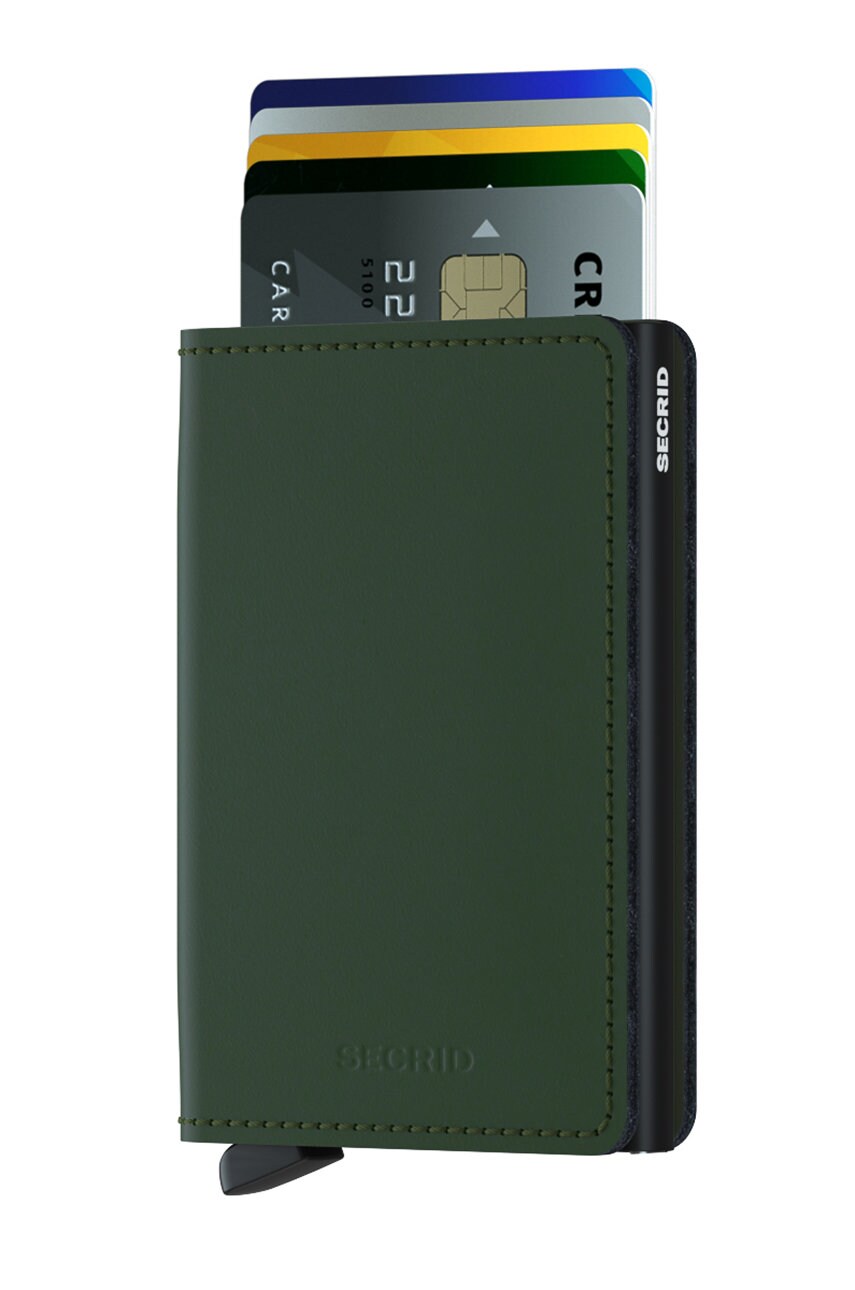 Шкіряний гаманець Secrid чоловічий колір зелений SM.GREEN.BLACK-Green.Blac