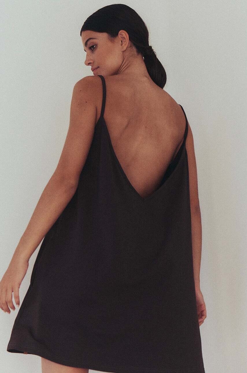 Бавовняна сукня MUUV. sukienka #SURFGIRL колір коричневий mini oversize
