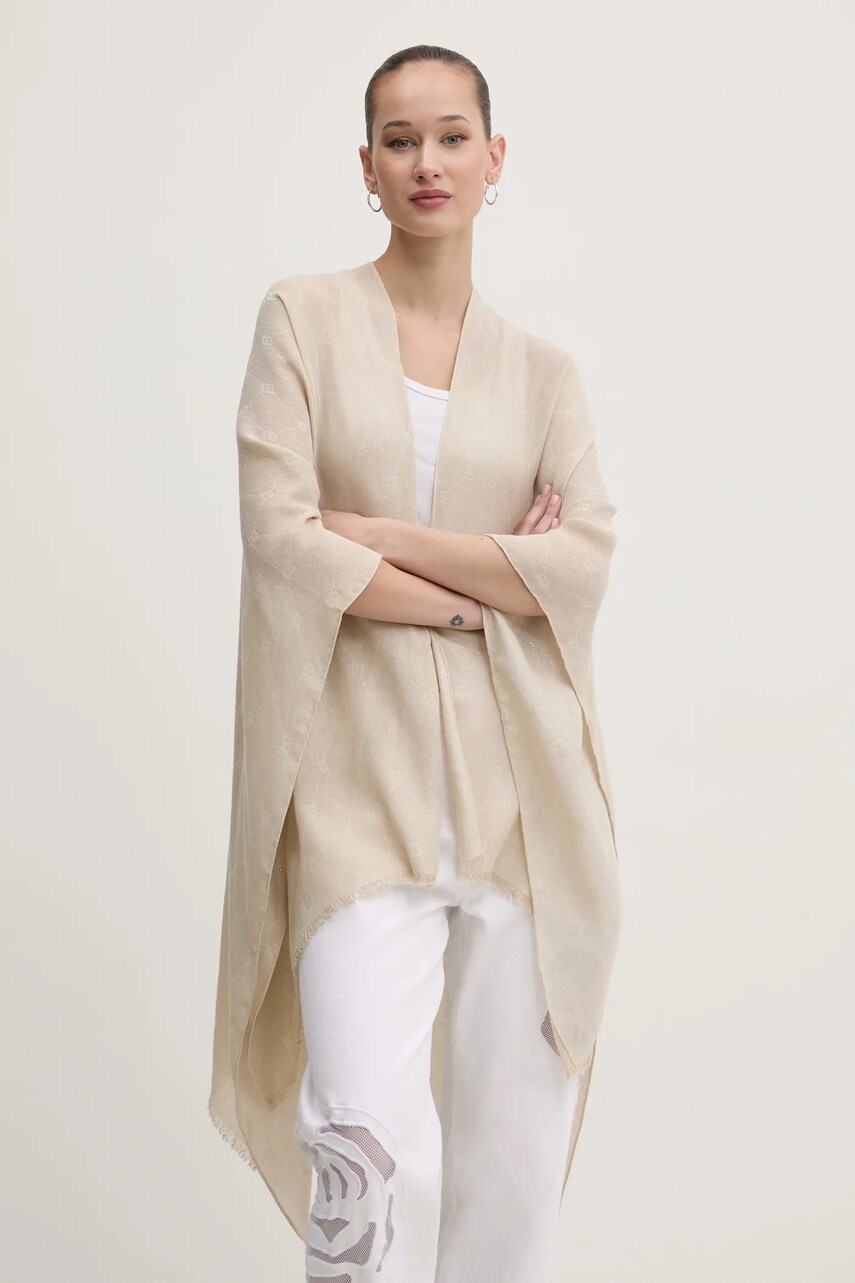 Пончо Blugirl Blumarine колір бежевий легке PA5029.T0300